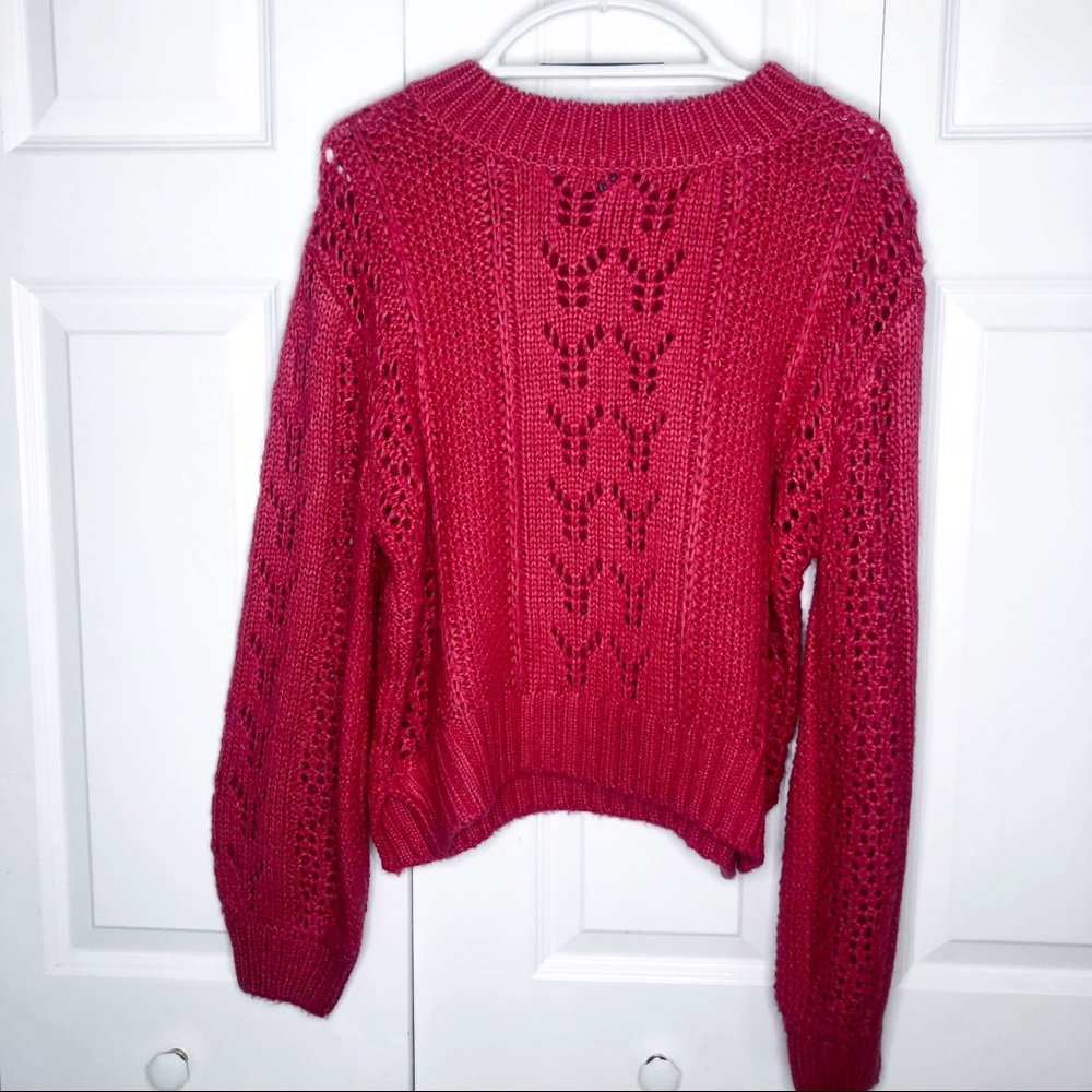 Francescas Alya Hot Pink Sweater Crew Neck